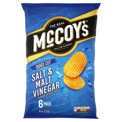 McCoy's Salt & Malt Vinegar Multipack Crisps 6 Pack