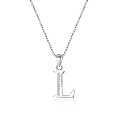 Ever Faith 925 Sterling Silver Initial Necklace CZ 26 Letters Alphabet Personalized Charm Pendant Necklace, Jewellery Gifts for Women Mom Girls Teen Anniversary Birthday Mothers Day Xmas Valentines