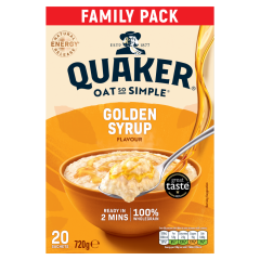 Quaker Oat So Simple Golden Syrup Big Pack Porridge Sachets 20x36g