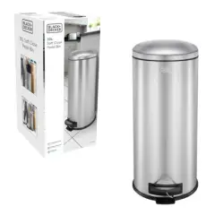 B+D 30L Dome Lid Pedal Bin - Stainless Steel