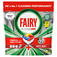 Fairy Platinum Plus All In One Dishwasher Tablets Lemon, 29 Tablets