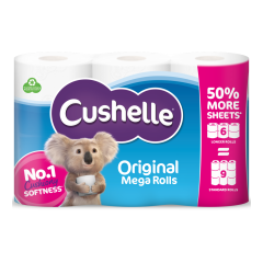 Cushelle Original Toilet Rolls 16 Mega Rolls 50% More Sheets