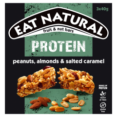 Eat Natural Protein Peanuts, Almonds & Salted Caramel Fruit & Nut Bars 3 x 40g