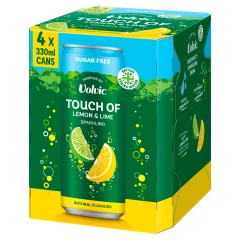 Volvic Touch Of Lemon & Lime Sparkling Flavoured Water 4 x 330ml