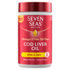 Seven Seas Omega-3 Fish Oil Plus Cod Liver Oil 120 Capsules