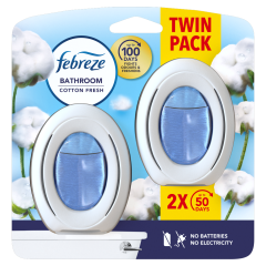 Febreze Bathroom, Continuous Air Freshener Cotton Fresh 2 Count