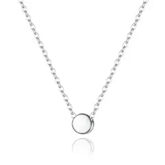 Ever Faith Women's 925 Sterling Silver Dainty Tiny Round Dot Pendant Choker Necklace