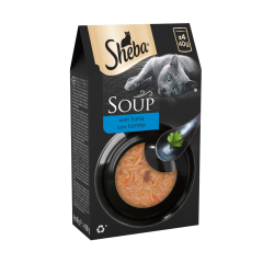 Sheba Classics Soup Adult Wet Cat Food Pouches with Tuna Fillets 4 x 40g