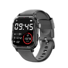 Smartwatch G96, Heart-rate Monitor, Blood Oxygen levels, IP67 Waterproof, Compatible with iOS and Android - Black