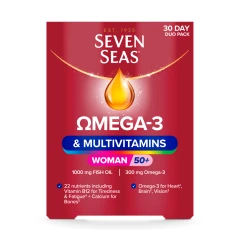 Seven Seas Omega-3 & Multivitamins Woman 50+ Supplements, 30-Day Pack