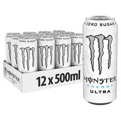 MONSTER ENERGY Ultra White Suikervrije Energiedrank - 12 x 500 ml
