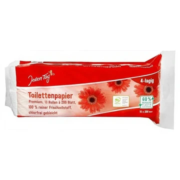 Jeden Tag Toilettenpapier 4-lagig 10 x 200 Bl
