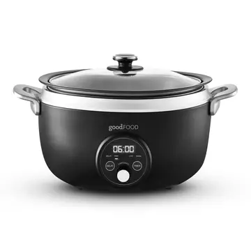 TOWER Digital Slow Cooker with Removable Aluminium Pot - Black， Stainless Steel， 3.5L， 170W， LED Display， Delay Function and Timer， GF16010