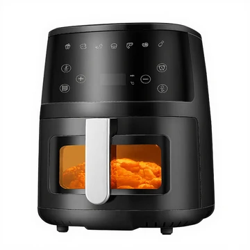 Royalstar Heißluftfritteuse 5 L mit Easy-View-Funktion, intelligenter digitaler Touchscreen, schwarz