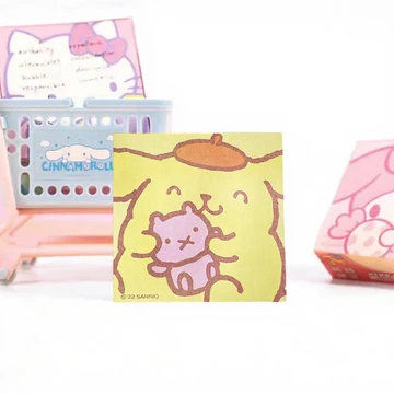 50 Blatt Cartoon-Haftnotizen – abnehmbar, für Schüler, Notizzettel, gelb