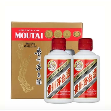 53% Acl./Vol “FLYING Fairy" BRAND KWEICHOW MOUTAI CHIEW 50ML 飞天53%vol 50ml*2 贵州茅台酒 Q版茅台