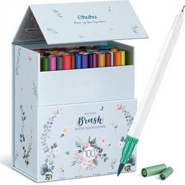 Ohuhu Maui Doppelspitzen-Marker – 100-Farben-Künstlermarker-Set mit Feinlinierer, inklusive weißem Aufbewahrungskasten, Neujahr-Verkauf, Top-Geschenkideen