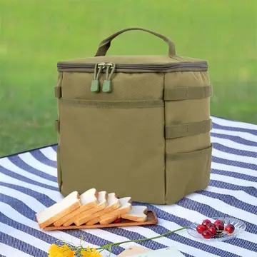 Huacan Camping-Aufbewahrungstasche – große Kapazität, für Gasherd, handtaschenartig, grün