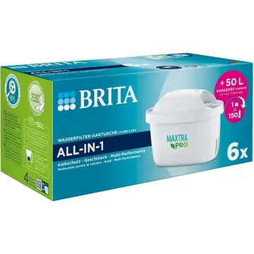 BRITA Maxtra Pro All-in-1 Lot de 6 cartouches filtrantes d’eau - Jusqu’à 150 L par cartouche