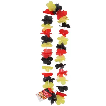 Collier de fleurs hawaïen - Rouge/Jaune/Noir