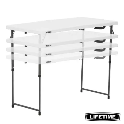 Lifetime Klaptafel Graniet Wit - 244,5 X 76,1 X 73,6 Cm, Stevig En Lichtgewicht