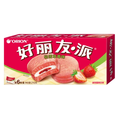 ORION STRAWBERRY PIE 6PCS 210g 好丽友派轻雪草莓味 6枚 210g