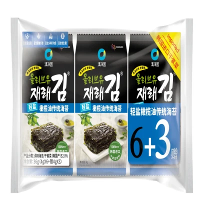 CHUNGJUNGONE Lightly Salted Olive Oil Traditional Seaweed 36g(4*9) 清净园轻盐橄榄油传统海苔36g(4*9)