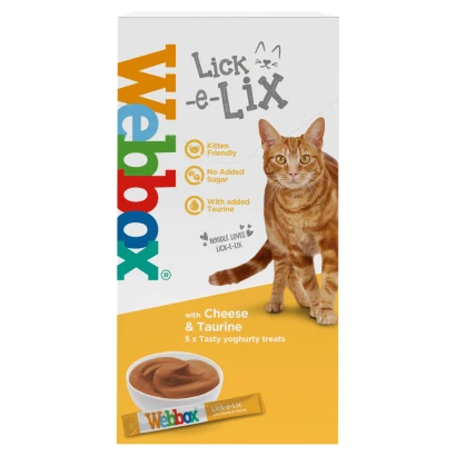 Webbox Lick-e-Lix with Cheese & Taurine Tasty Yoghurty Treats 5 x 15g
