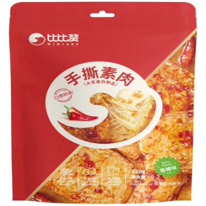 BIBIZAN Hand Torn Vegetarian Meat [Spicy Flavour] 220g 比比赞手撕素肉【香辣味】220g
