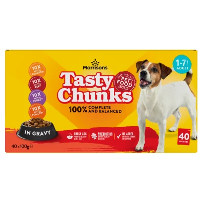 Morrisons Tasty Chunks in Gravy Adult 1-7 Years 40 x 100g