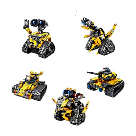 Roboter-Spielzeug für Kinder Baukasten, 520 Teile App- & Fernsteuerung Robotik-Set, 5-in-1 RC Wandroboter Ingenieur Dinosaurier Bauklotz-Spielzeug Geschenk für Kinder 6-12+ Jahre Jungen Mädchen