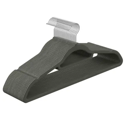 SONGMICS Velvet Hanger, 43x22.5x0.6cm, Black and Ink Black, Set of 50