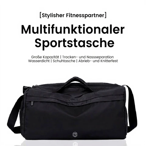 J.Zao Vielseitiger Sport-Turnbeutel, Nass- und Trockentrennung, Schwimm-Basketball