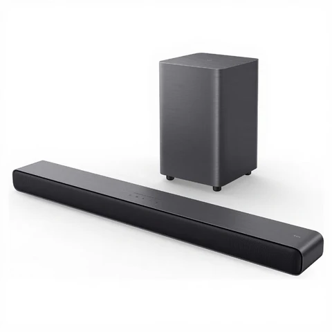 TCL S55H - Barre de Son 2.1 Canaux Dolby Atmos - Connectivité Sans Fil, Design Compact S55HE