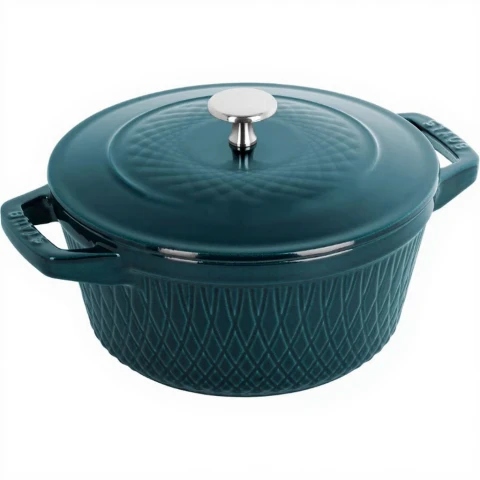 STAUB Frankreich Cocotte Twister 24 cm Gusseisen 4,0 Liter La Mer