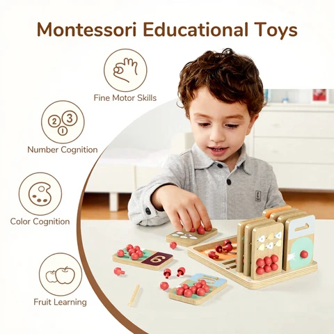 Topbright Montessori Zählbrett & Zahlen Nachfahren Spiel 3-5 J