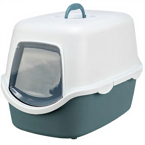 Jollypaw by Trixie Maison de toilette pour chat avec capot 40 × 40 × 56 cm bleu/blanc