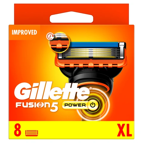 Gillette Fusion5 Power Razor Refills For Men, 8 Razor Blade Refills