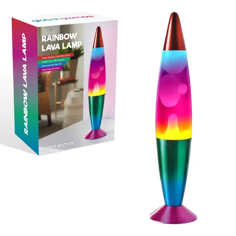 Global Gizmos Lava Lamp Rocket Rainbow Multicolour