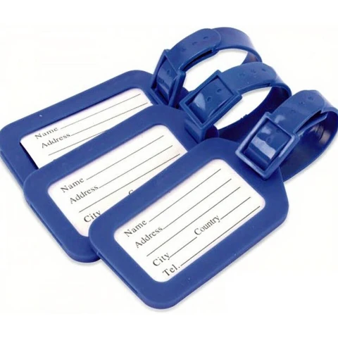 3er Set Gepäckanhänger / Kofferanhänger - Blau