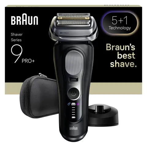 Braun Series 9 PRO+ 9610S, Wet & Dry Electric Shaver for Men, 5+1 Ultra Thin Precision Blades, Pro SensoAdapt, Up to 60 min, Charging Stand, Black
