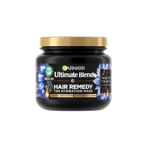 Garnier Ultimate Blends Charcoal, Hair Remedy Mask for Purified Scalp and Hydrated Lengths 380ml