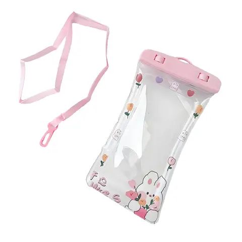 Inflatable Waterproof Phone Bag - Light Pink