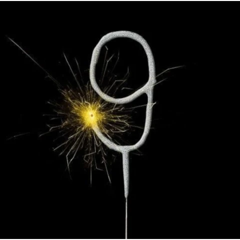 Morrisons Cake Candle Sparkler Number 9 Silver
