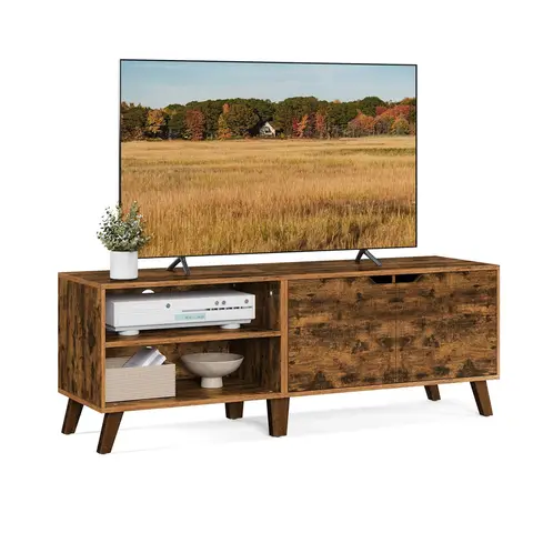 VASAGLE TV Cabinet 2 Doors Rustic Brown