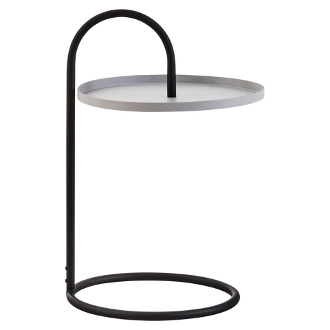 Interiors by Premier Trosa Side Table Hanging Top Round Black/Grey