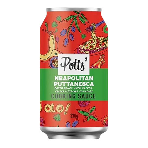 Potts Neapolitan Puttanesca Pasta Sauce In A Can 330g