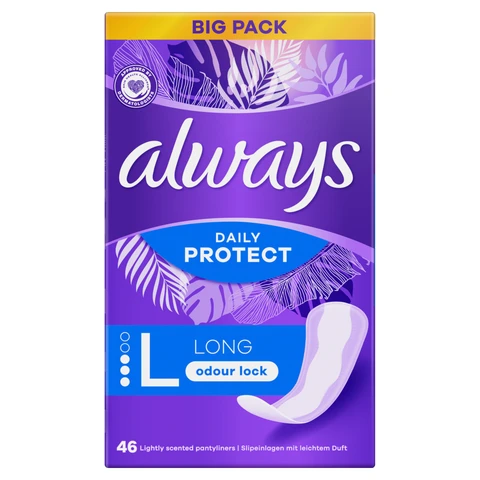Always Daily Protect Long Panty Liners Odour Lock 46 Liners