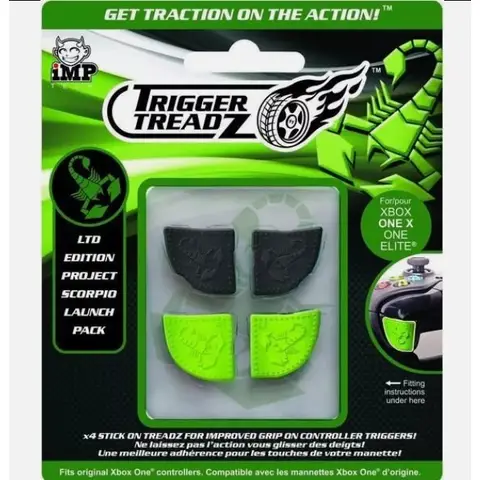 iMP - Trigger Treadz - Trigger Grips (4pcs) - Project Scorpio Limited Edition - Black + Green (Xbox One X/Elite)