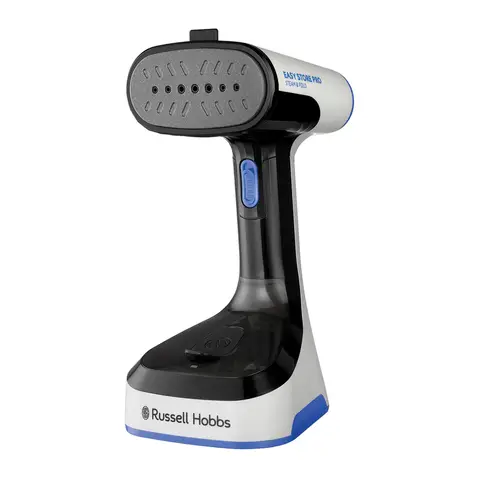 Russell Hobbs Steam Genie Easy Store Handheld Clothes Steamer, 1500W, 20 g/min Steam, 45 Second Heat Up, 150 ml Tank, Foldable Design - Black/White, 26740